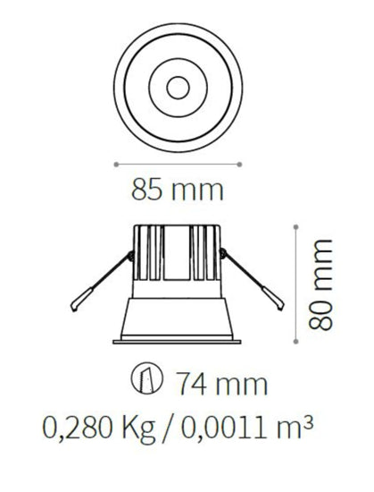Game Trim Round faretto da incasso bianco Ideal Lux 11W 3000K IP20
