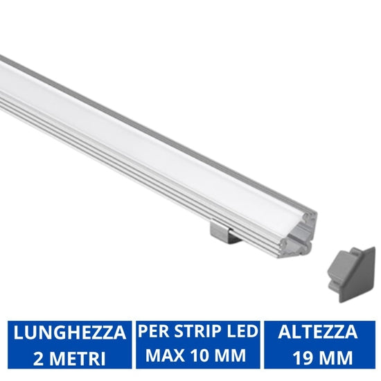 profilo angolare a plafone grigio Gea Luce strip LED 10mm
