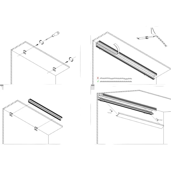 profilo angolare a plafone grigio Gea Luce strip LED 10mm