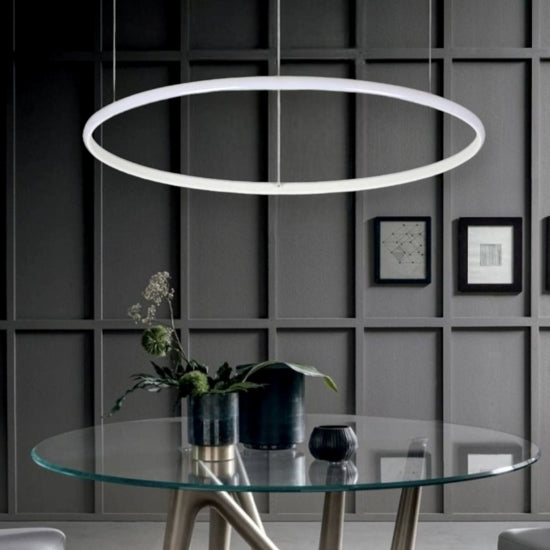 Hulahoop sospensione bianco Ideal Lux 41W 3000K 3500lm