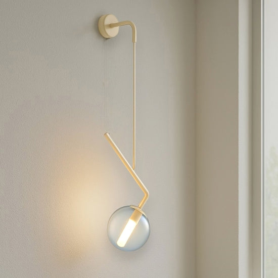 Applique sfera pendente sabbia vetro blu Top Light E27 60W