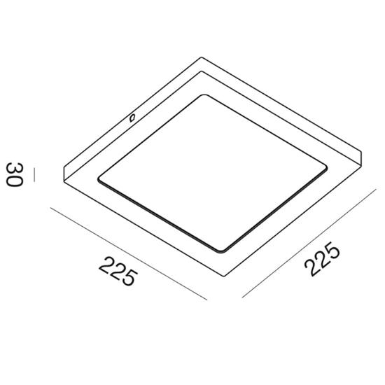 Gfa765c plafoniera quadrata bianco opaco Gea Luce 18W 3000K