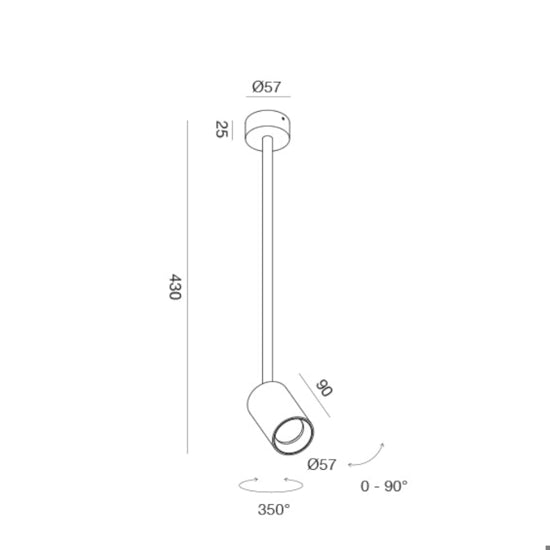 applique orientabile bianco satinato Gea Luce 35W GU10