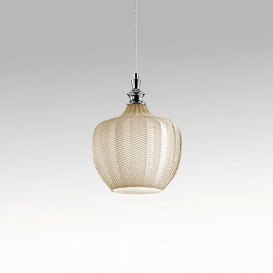 Cleofe sospensione ocra trasparente cromo Gea Luce 60W E27