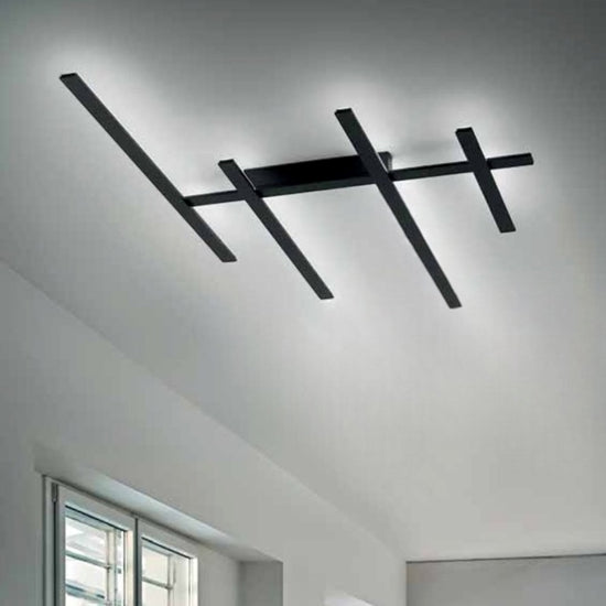 Rake plafoniera nero opaco Gea Luce 70,2W 3000K