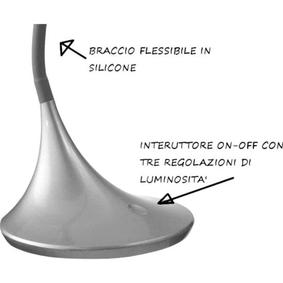 lampada da tavolo nero opaco Gea Luce 4.5W 3000K