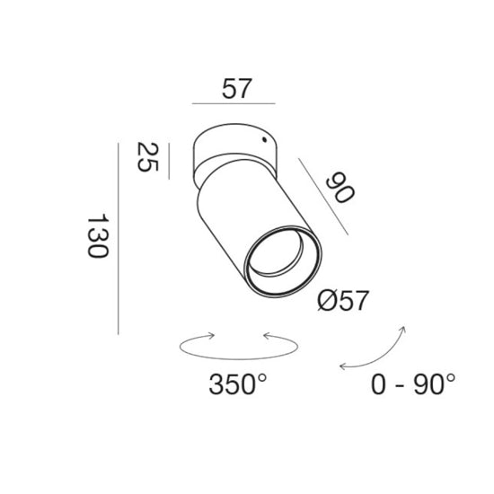 applique orientabile nero satinato Gea Luce 35W GU10