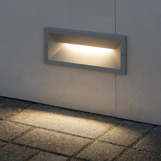 segnapasso da incasso grigio metallizzato Gea Luce 13W 4000K IP65
