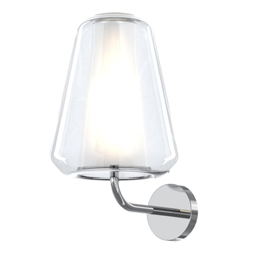 Double Skin applique cromo trasparente Top Light E27 18W vetro pirex