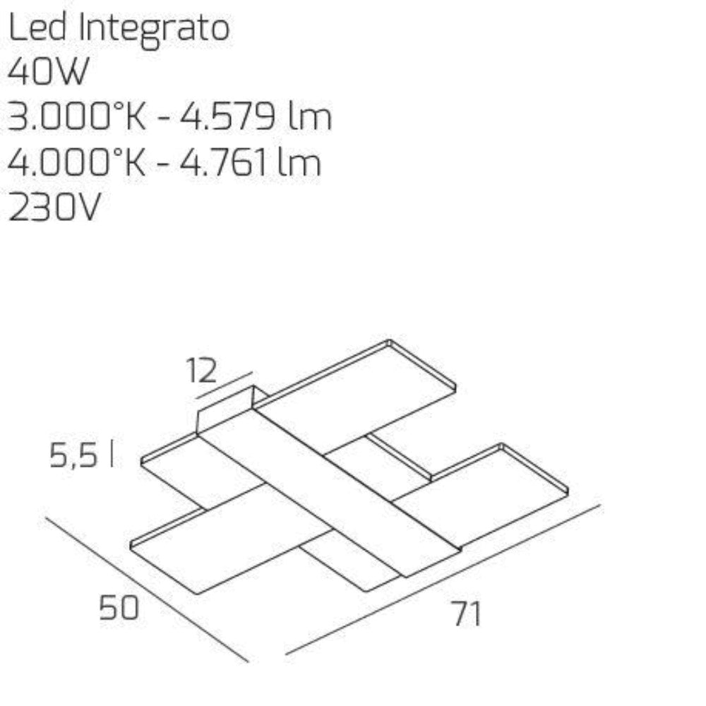 Flight plafoniera camera da letto oro Top Light 40W 3000K-4000K