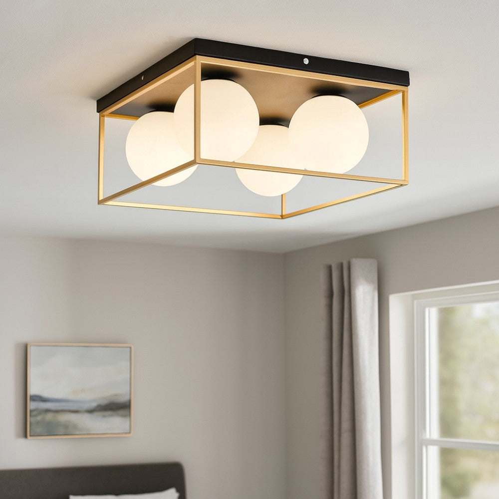 Lingotto plafoniera ottone Ideal Lux 4xE14 max 28W
