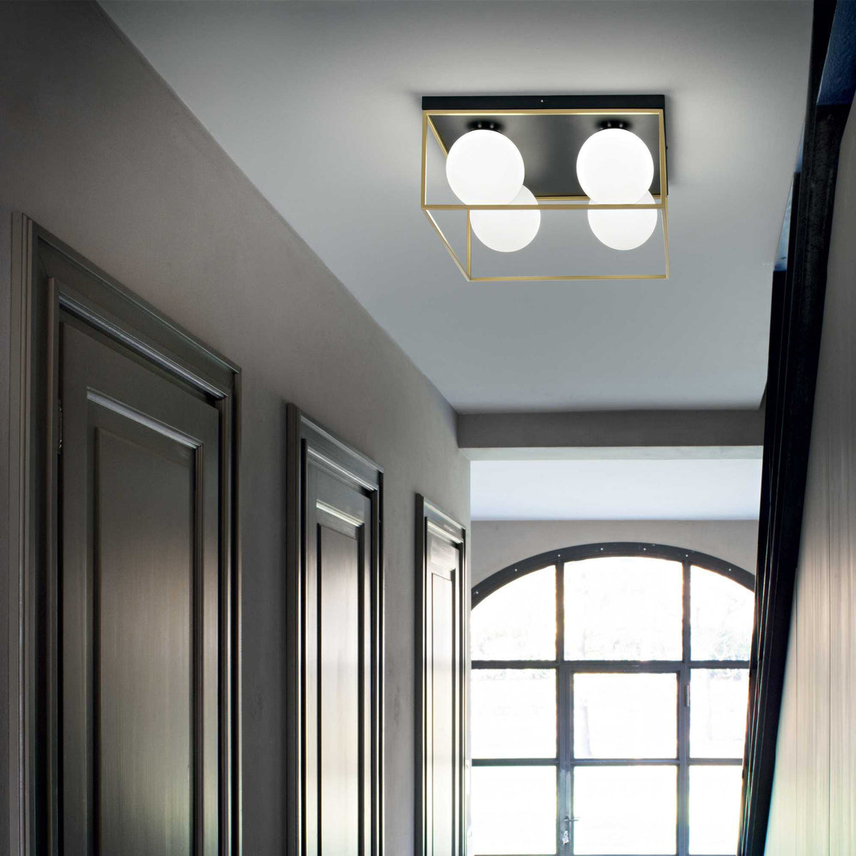 Lingotto plafoniera ottone Ideal Lux 4xE14 max 28W