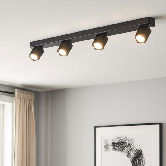 Rudy plafoniera nera Ideal Lux 4xGU10 7W 3000K