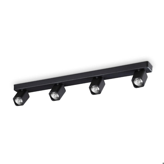 Rudy plafoniera nera Ideal Lux 4xGU10 7W 3000K