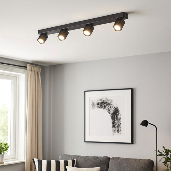 Rudy plafoniera nera Ideal Lux 4xGU10 7W 3000K