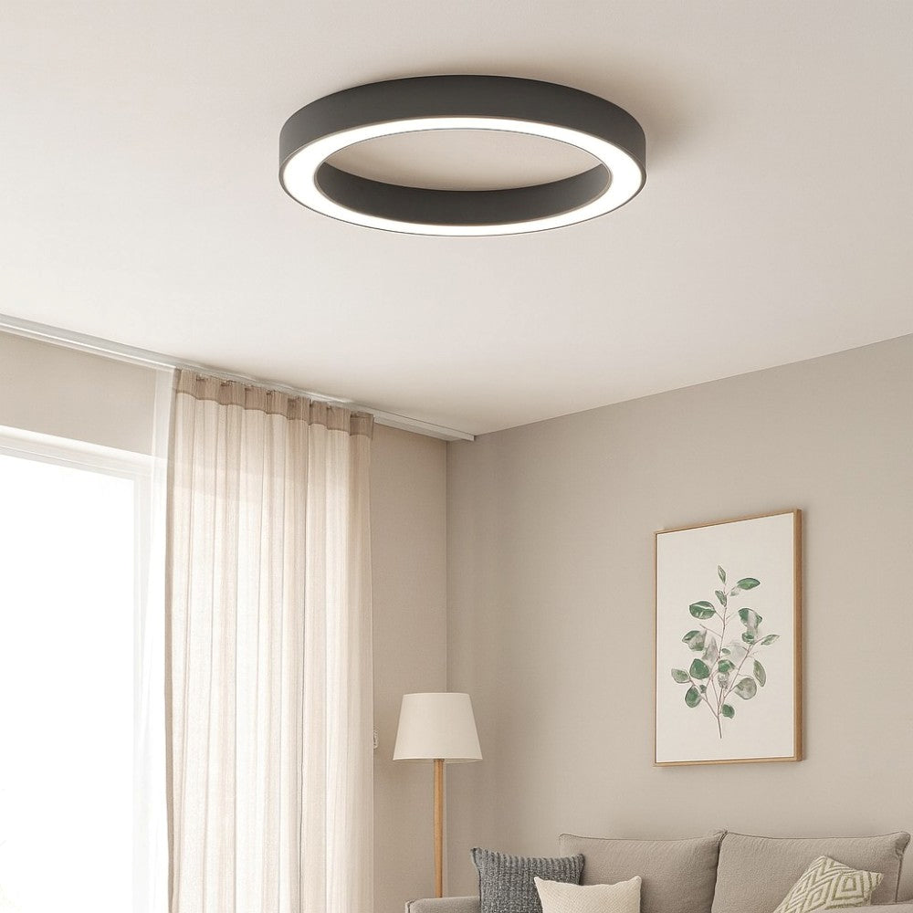 Flor plafoniera nero satinato Gea Luce 60W 3000K