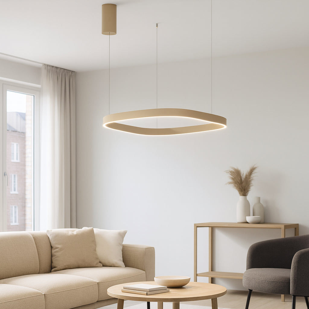 Criseide SQ-SA lampadario tortora beige satinato Gea Luce 60W 3000K