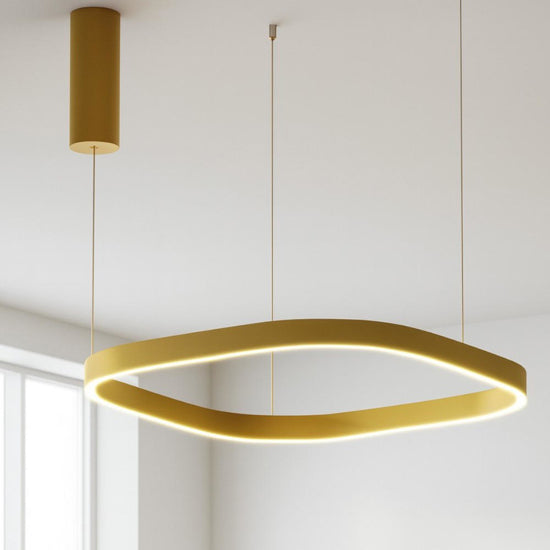 Criseide S1P lampadario quadrato oro satinato Gea Luce 60W 3000K