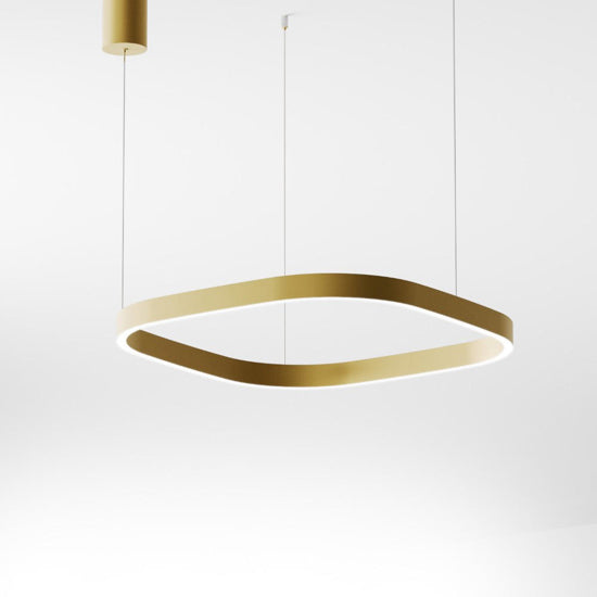 Criseide S1P lampadario quadrato oro satinato Gea Luce 60W 3000K