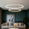 Erika S2 lampadario doppio anello bianco satinato Gea Luce 80W 3000K
