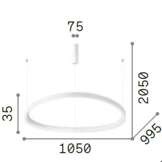 Gemini lampadario bianco Ideal Lux 78W 3000K