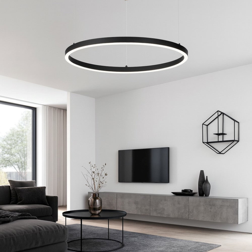 Oracle Slim sospensione nera Ideal Lux 40W 3000K