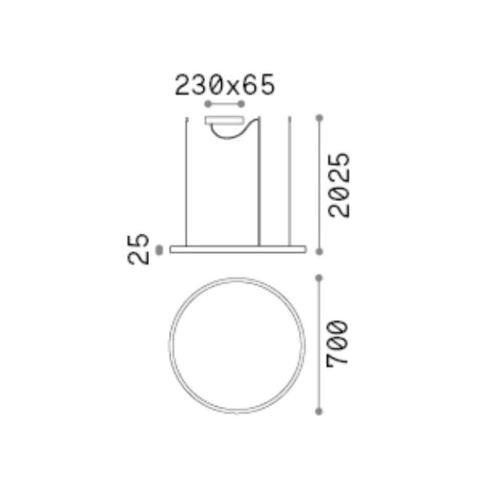 Oracle Slim sospensione nera Ideal Lux 40W 3000K
