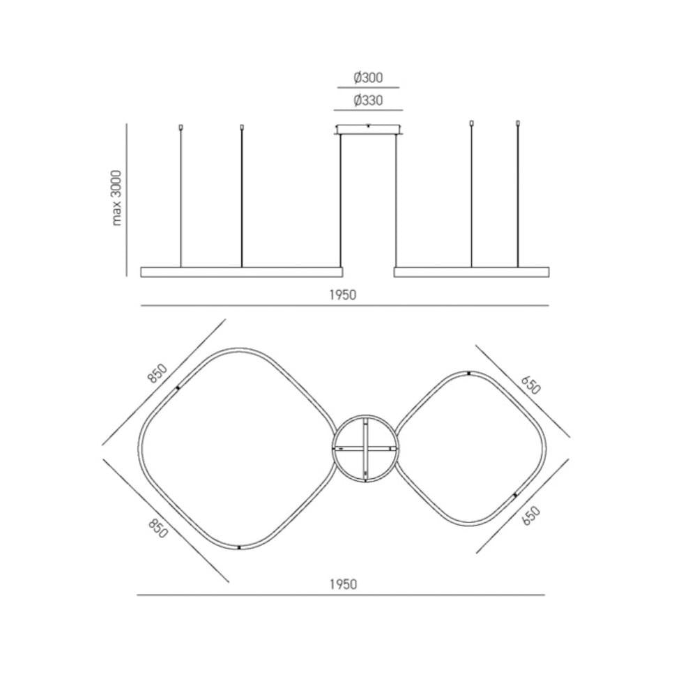 Criseide 2SD lampadario sabbia Gea Luce 90W 3000K