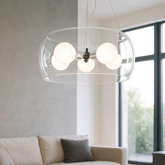 Audi10 lampadario cromo fumé Ideal Lux 5xE27 8W 3000K