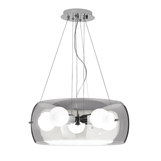 Audi10 lampadario cromo fumé Ideal Lux 5xE27 8W 3000K