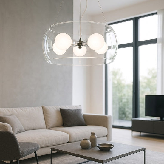Audi10 lampadario cromo fumé Ideal Lux 5xE27 8W 3000K