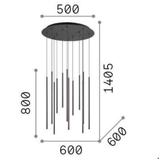 Filo SP12 lampadario bianco Ideal Lux 19W 2700K 2050lm
