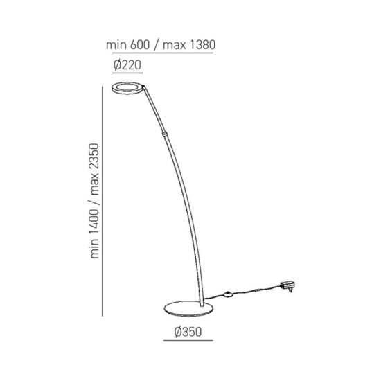 lampada da terra nero Gea Luce 25W 3000K