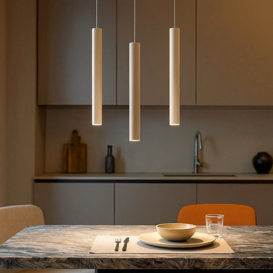Lampadario cucina 3 cilindri sabbia Top Light GU10 4W isola penisola