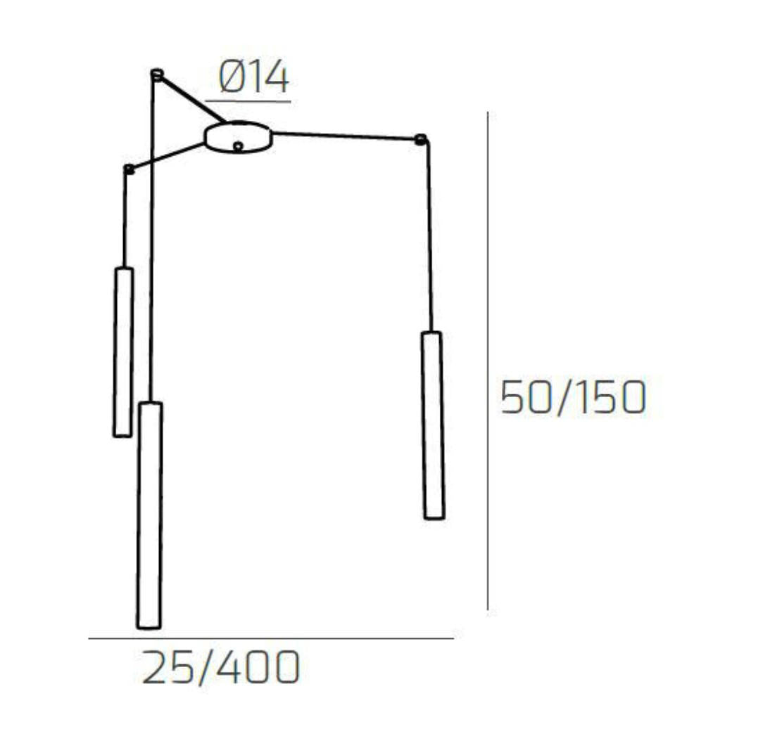Lampadario cucina 3 cilindri sabbia Top Light GU10 4W isola penisola