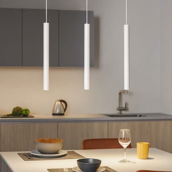 Thalassia S3 lampadario isola cucina bianco satinato Gea Luce 21W 3000K