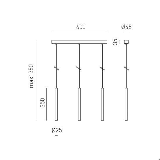 Thalassia S3 lampadario isola cucina bianco satinato Gea Luce 21W 3000K
