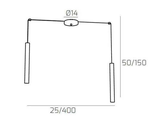 Lampadario cucina 2 cilindri nero Top Light GU10 4W isola penisola