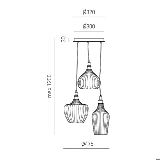 Cleofe S3 lampadario multisfere bianco opaco Gea Luce 60W E27
