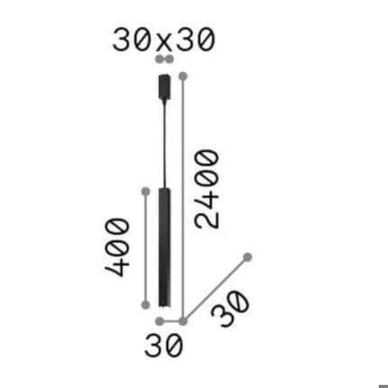 Ultrathin sospensione nero satinato Ideal Lux 11,5W 3000K DALI/PUSH