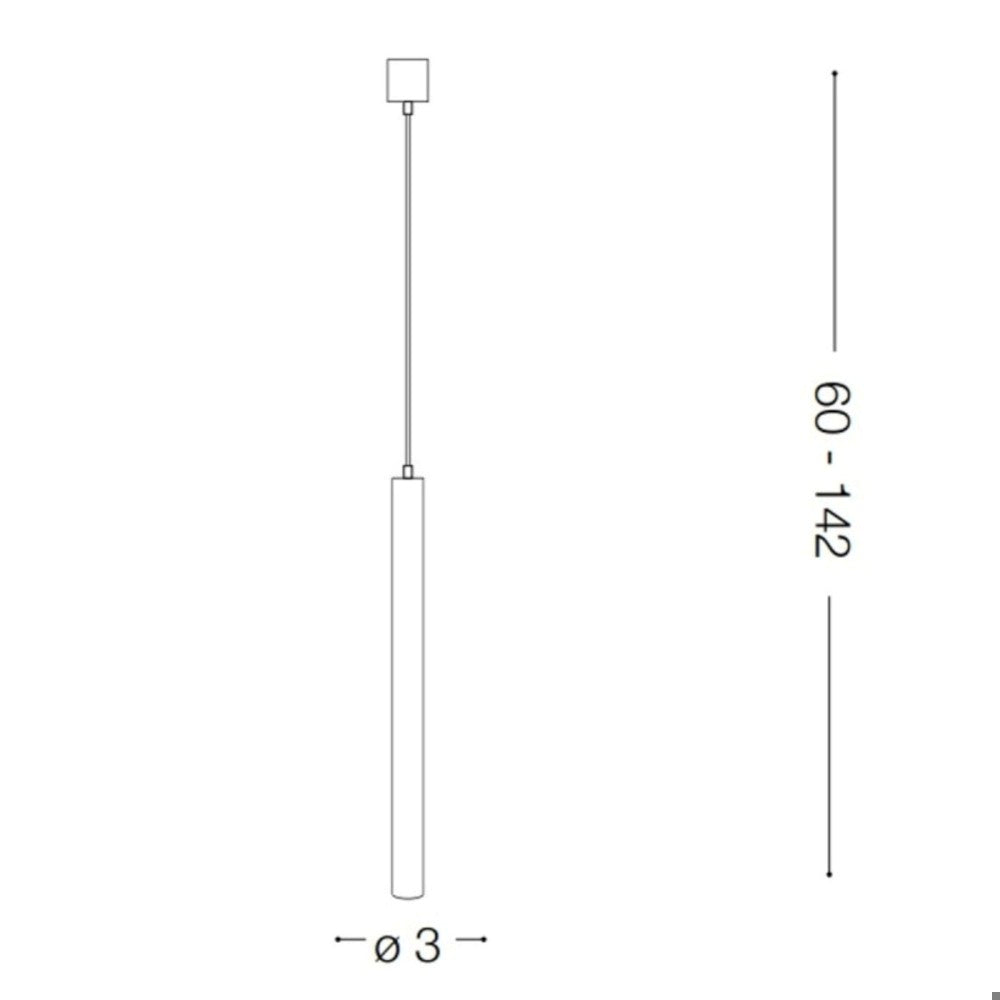Ultrathin SP D040 Round sospensione nero satinato Ideal Lux 11,5W 3000K