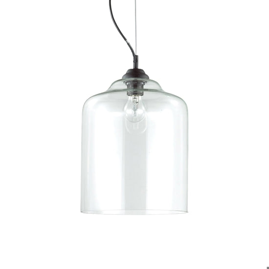 Bistro sospensione nera fumé Ideal Lux 1xE27 max 60W
