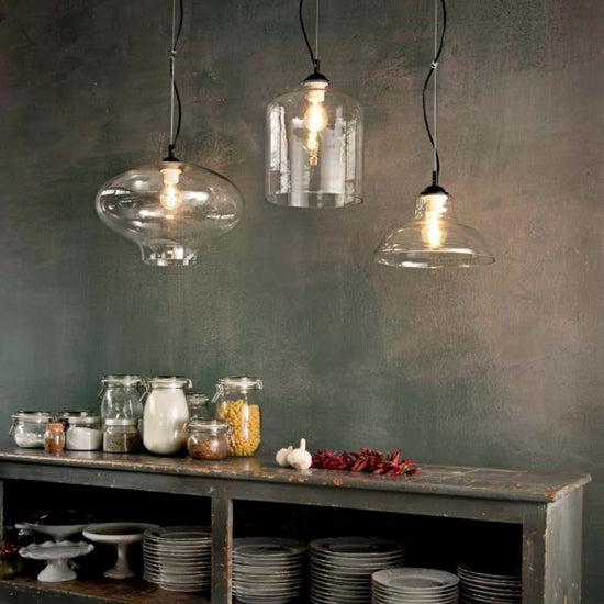 Bistro sospensione nera fumé Ideal Lux 1xE27 max 60W