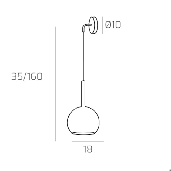 1155 applique pendente da comodino cromo trasparente Top Light 60W E27