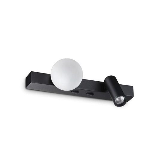 Ping Pong applique comodino nera Ideal Lux 6W 3000K