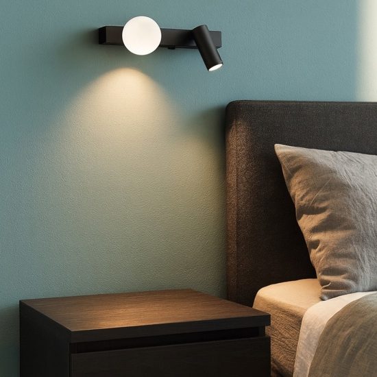 Ping Pong applique comodino nera Ideal Lux 6W 3000K