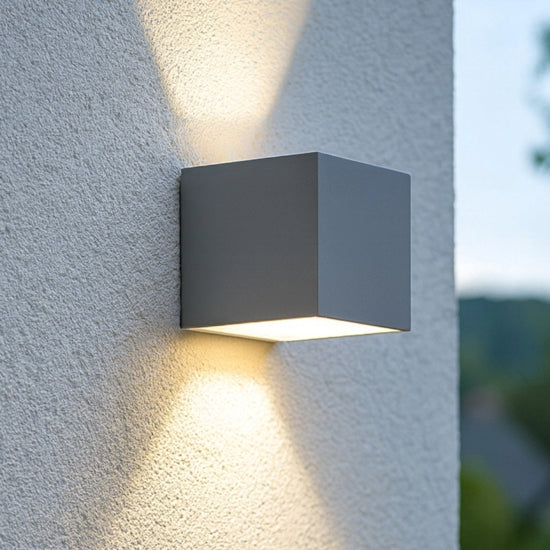 Rubik applique da esterno grigio chiaro Ideal Lux 8,5W 3000K IP54