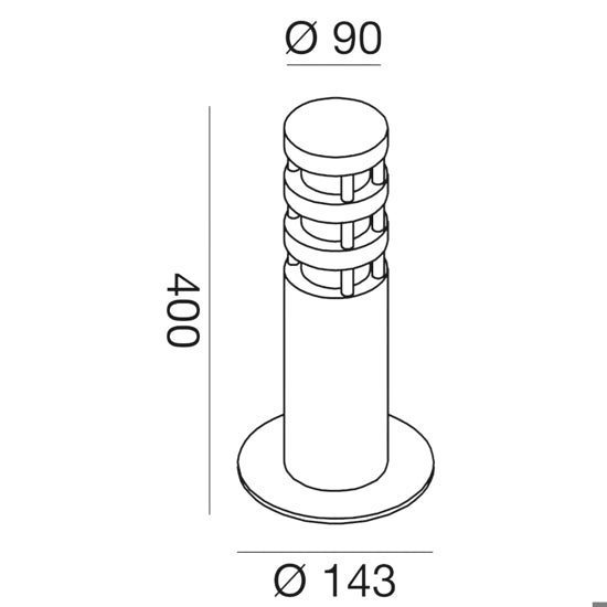 lampioncino da esterno grigio alluminio Gea Luce 20W E27 IP54