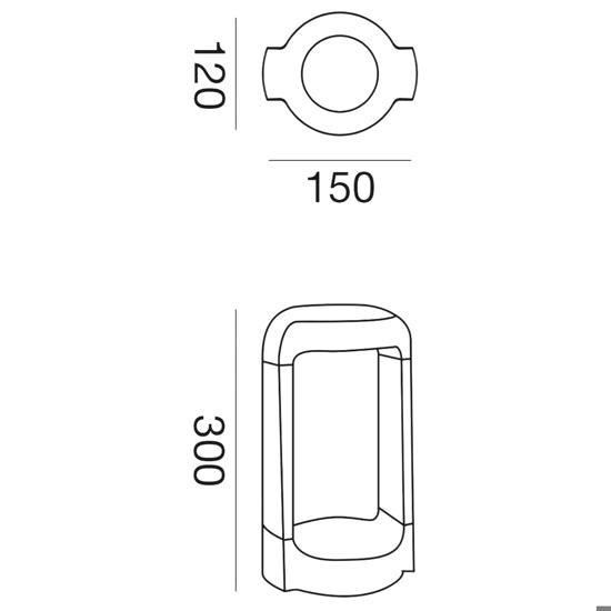 paletto da giardino grigio antracite Gea Luce 13W 4000K IP65