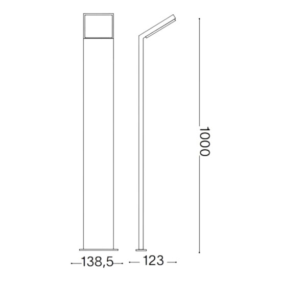 Style lampione esterno antracite Ideal Lux 9W 4000K